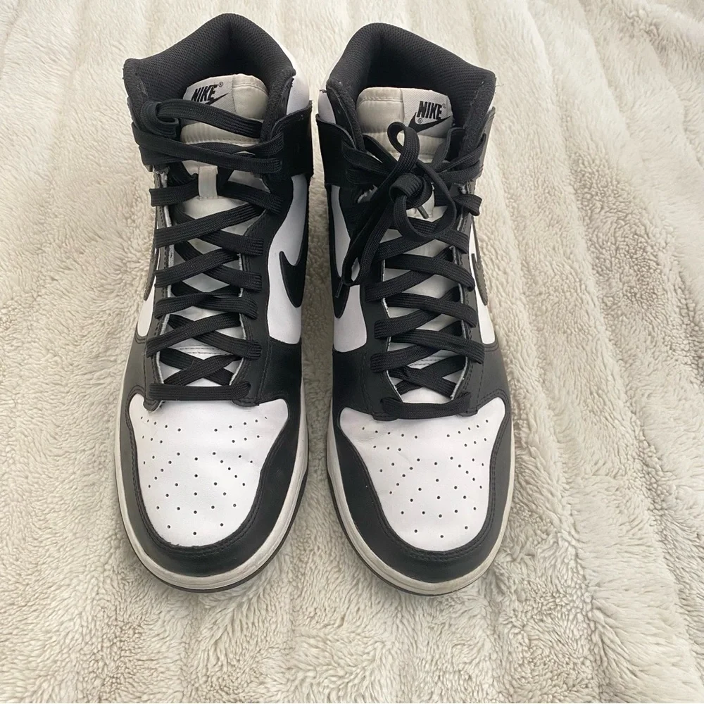 Nike Dunk High Retros Men's Black and White Sneakers Size 12